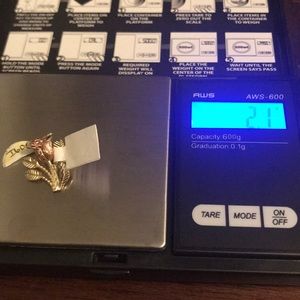 14k Gold Rose Pendant/Charm Rose and Yellow Gold